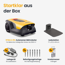 Laden Sie das Bild in den Galerie-Viewer, Stiga kabelloser Mähroboter A 10v - mit kostenloser Abdeckung