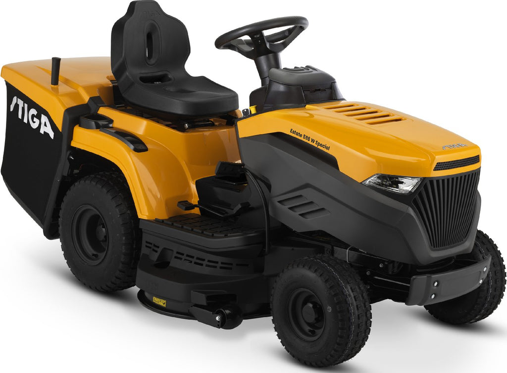 Stiga Rasentraktor Estate 598 W Special HONDA mit Mulchstopfen, Anhängerkupplung und Ladegerät