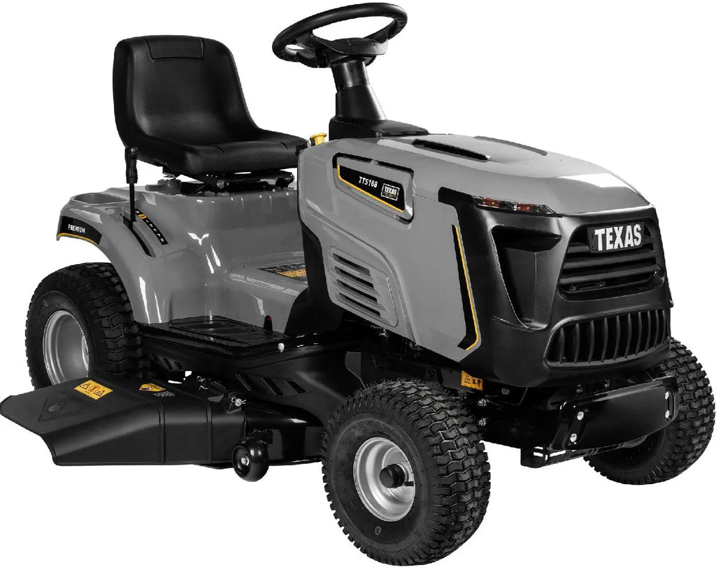 Texas Premium TTS108 Rasentraktor – Aufsitzmäher mit Seitenauswurf, 108 cm Schnittbreite und 12,5 PS Motor